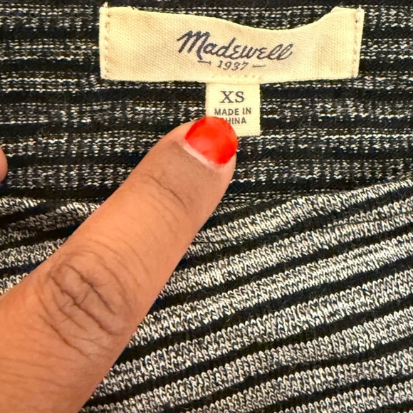 Madewell Striped Crossover Gray Black Striped Cropped Tank Size XS - Picture 5 of 8